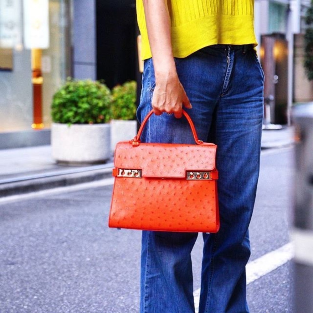 Rare Delvaux Tempete MM Ostrich